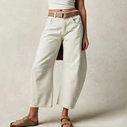Women's Jeans White High Waist Women Trousers 2024 Fashion Ankle-Length Pockets Work Wear Harajuku Denim Pants