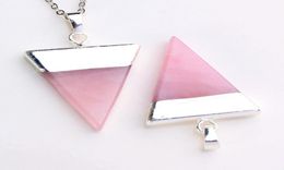 Crystal Pendants Triangle Pyramid Slice Charms Natural Stone Amethyst Crystal Quartz etc Accessories European Fashion Jewelry4913429