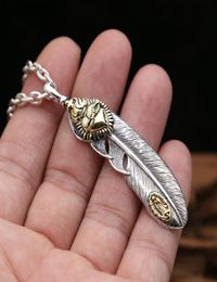 925 Sterling Silver Vine Virgin Mary Feather Eagle Men Women Necklace Pendant Jewelery1301516