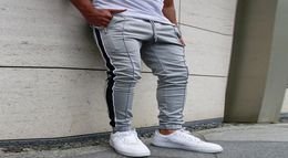 New Fashion Mens Jogger Pants Fitness Bodybuilding Trousers Gyms Pants Black and White Strip Streetwear Trousers Plus Size Male4779788