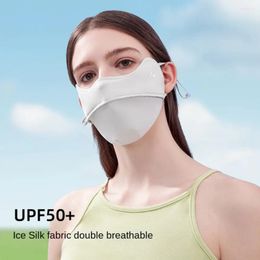 Scarves Solid Color Silk Mask Elastic Face UV Protection Gini Sunscreen Veil Anti-uv Cover Cycling