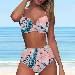 Women's Swimwear Women High Waisted Bikini Sexy Push Up Two Piece Swimsuits Vintage Swimsuit Retro Halter For 2