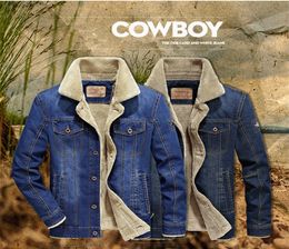men denim jacket plus size coat M6XL brand clothing jacket Fashion mens jeans jacket thick warm winter outwear male cowboy LJJA285266671
