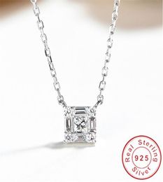 Elegant lady Diamond cz Pendant Real 925 Sterling Silver Charm Party Wedding Pendants Necklace For Women Bridal Fine Jewelry3104276