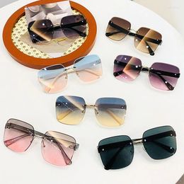 Sunglasses Borderless Polygon Lady Ocean Slice Sunshade Sun Glasses Women Brand Designer Fashion Eyewear UV400 Gafas De Sol