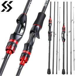 Sougayilang Casting Spinning Fishing Rod 21m UltraLight Carbon Fibre Pole 4 Section with EVA Handle Baitcasting 240422