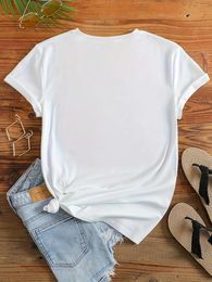 Women's T Shirts Cross Letter Print Casual T-Shirt Round Neck Short Sleeves Fashion Sports Tee Tops Good Friday