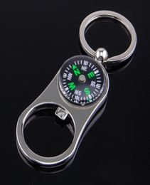 Outdoor Compass Bottle Opener with Metal Key Ring Chain Keyring Keychain Metal Wine Beer Bottle Openers Bar Tool as Gifts5263580