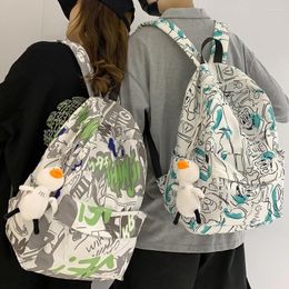 Backpack Nylon Graffiti For Men And Women School Bag Book Boy Girl Student Female Laptop Cool Lady Fashion