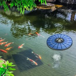 2.5W Round Solar Oxygen Pump Stable Silent Water Air Aerator Pumps For Aquarium Fish Tank Pond Outdoor Fishing Oxygenation 240430