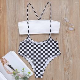 Women's Swimwear 2024 Sexy Cross Bandage Tube Top Women Thong One Piece Swimsuit Female High Cut Monokini Bathing Suit Swim Beach Wear