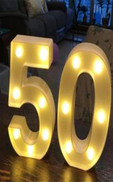 Party Decoration 2Pcsset Adult 30405060 Number LED String Night Light Lamp Happy Birthday Balloon Anniversary Event Supplies4676020