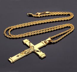 Popular Hip Hop Ornament Jesus Cross Pendant Necklace Hip Hop Rapper Rocker Party Necessary Accessories 3 Styles1241525