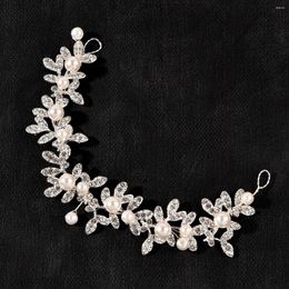 Hair Clips Fashion Handmade Pearl Crystal Flower Bridal Hairband Sliver Headwear Wedding Accessories