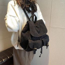 School Bags Selling Classic High-quality Corduroy Zippered Women's Backpack 2024 Fashionable Large Capacity Handbag