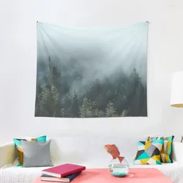 Tapestries Misty Pacific Northwest Foggy Forest Nature Pography Tapestry Art Mural Room Decor Korean Style Home Decoration