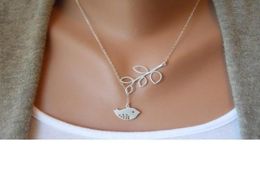 New bird tree leaves ancient silver alloy necklace Jewellery explosion style women4732040