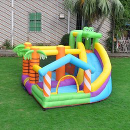 Inflatable Castle Bounce House Indoor Crocodile Bouncer Slide Combo Kids Outdoor Indoor Jumping House Toddler Bouncy Kids 2-12 with Blower Outdoor Play Playhouse