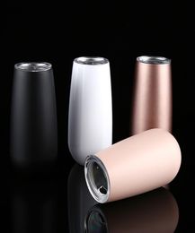 Newest 6oz Stainless Steel Wine Cup Wine Tumblers Double Wall Vacuum Insulated Cups With Lids Red Wine Glasses1436568