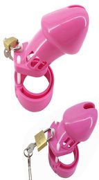 Pink Plastic Device Penis Ring CB6000 CB6000S Cock Cage Cage Penis Sleve Lock Adult Games Sex Toys G7-3-5 Y2011182997404