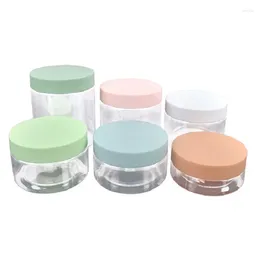 Storage Bottles 20Pcs Plastic Cream Jar Empty 68 Dia Cosmetic Refillable Pots Clear Container Packaging Colourful Lid Portable