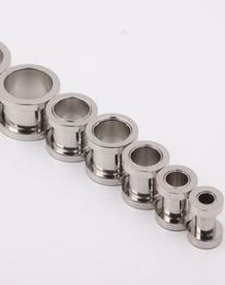 Basic style stainless steel ear plug screw flesh tunnel body jewelry piercing 100pcslot mix 8 size2777192