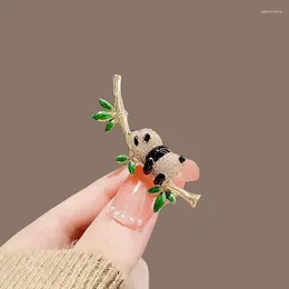 Brooches Female Fashion Bamboo Panda For Women Luxury Gold Color Alloy Animal Brooch Safety Pins Jewelry Gift