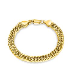 OMHXZJ Whole Personality Bangle Fashion Unisex Party Wedding Gift Gold Full Lateral Chain 18KT Gold Bracelet BR1338559748