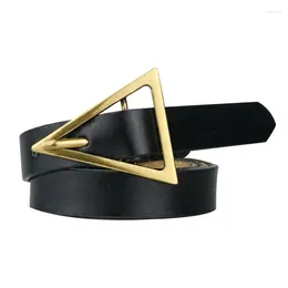 Belts Designer Brand Genuine Leather Thin Belt Vintage Triangle Buckle Net Red Women's Trousers Fashion All-Match Decorative Waistband