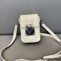 Lvse Lvity Crossbody Bag quality Embossed Women White High Flap Letters Silver Hardware Mini Phone Bag Multi Pocket Retro Fanny Pack Card Holder Versatile Underarm W