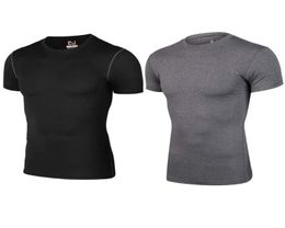 EU Men039s Compression Shirt Running Base Layer Short Sleeve Tops5754443