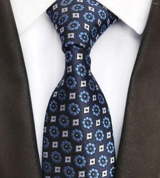 Bow Ties Fashion 8cm Silk Men's Geometric Floral Tie JACQUARD WOVEN Necktie Suit Men Business Wedding Party Formal Neck