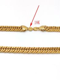 Men039s Chain Necklace 18 k Stamp Link Solid Yellow Gold AUTHENTIC FINISH Thick 10 mm wide Burly 24 inch3456949