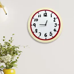 Wall Clocks Clock Decor Acrylic Bedroom Black Arabic Numbers Quiet Movement Silent For Office School Classroom Bathroom El