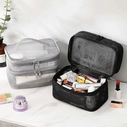 Cosmetic Organizer Womens Transparent Mesh Ideal for Cosmetics Makeup and Toiletries Kit for Travel Sales Success Make Up Organizer Bag Y240503