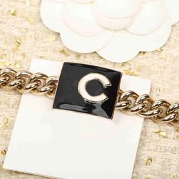 2024 Luxury quality Charm pendant necklace with Black and white enamel Colour in 18k gold plated have stamp box PS4639A q3