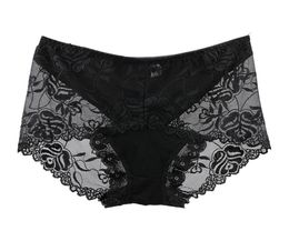 Women High Elasticity Panties Big Size Lace Sexy Underwear Transparent Floral Embroidery Briefs High-Rise Ps Size for Lady NEW T2004208560479