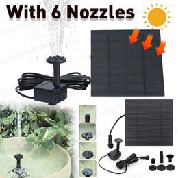 Garden Decorations Solar Fountain Pump Easy Installation With 6 Nozzles Hydroponics Submersible Decorative Props For Pool