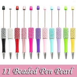 11pcs Diamond Bead Pen Wholesale Creative DIY Handmade Sticker Set Beaded Ballpoint Pens Advertising Gift