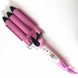 Hair Curlers Straighteners Professional Curling Iron Ceramic Triple Barrel Hair Styler Hair Waver Styling Tools 110-220V Hair Curler Electric Curling Y240504