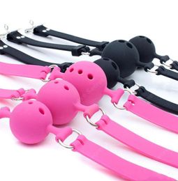 S ML Size Full Silicone Ball Gag for Women Adult Game Head Harness Mouth Gagged Bondage Restraints Sex Products Sex Toy9111736