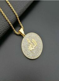 18K Gold Plaated s Pendant Necklace Iced Out Cubic Zircon Mens Hip Hop Bling Jewelry Wholesale X44Ap4003158