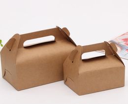 Cake Food Kraft Paper Box With Handle Boxes Christmas Birthday Wedding Party Candy Gift Packing whole4316352