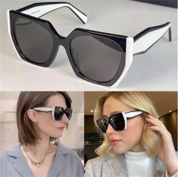 Cool Sunglasses Designer New Ladies MONOCHROME PPR 15WS Party Glasses WOMEN Stage Style top High Quality Fashion Cat Eye Frame Shades geometric temples Size 51-19-140