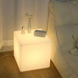 Night Lights Glowing Cube Square Stool LED Light Chair Waterproof Rechargeable Lighting Sitting Multipurpose Equipment