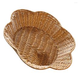 Dinnerware Sets Rattan Woven Serving Tray Flower Shaped Handmade Plate Decorative Wicker Trays Round Boho Bowls Fruit Storage Baskets