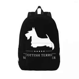 Backpack Scottish Terrier Travel Canvas Women Men School Laptop Bookbag Scottie Dog College Student Daypack Bags