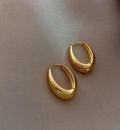 Hoop Huggie Korean Selling Fashion Jewelry Simple Metal Copper Mirror Gold Earrings Elegant Urban Women039s Daily Work Access4965029