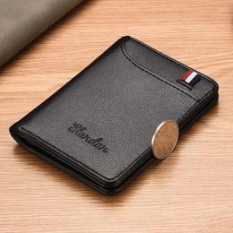 Wallets Ultra Thin Men's Wallet Vertical Multi Card Holder Small Slim Driver's License Youth Mini Student Case Bag