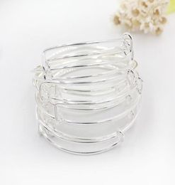 selling simple 5065mm different size expandable wire bangle bracelet for beading diy adjustable bracelets bangle 100 pieces lot us1250579